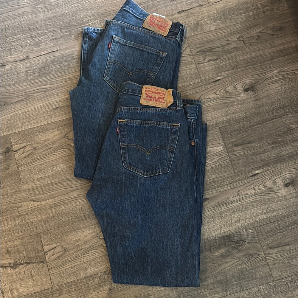 501 Levi's Blue Straight Jeans Classic Style two for the price of one!
